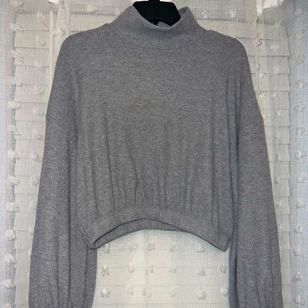 Forever 21 grey ribbed high neck sweater